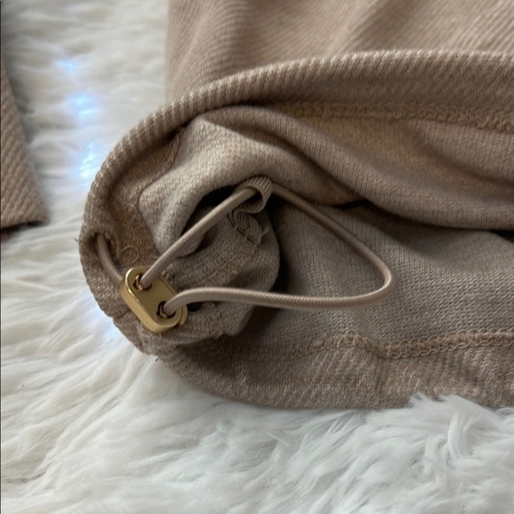 Rachel Zoe Crop Tan Half-Zip Hoodie Sweater - Picture 7 of 7